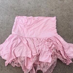 Current Mood Blush Lace Skirt